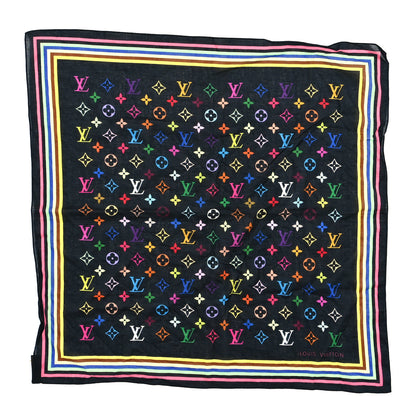 Louis Vuitton Silk Multicolor Square Scarf Black 1 of 3