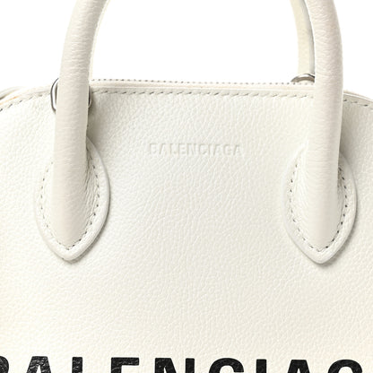 Balenciaga Grained Calfskin XXS Ville Top Handle Bag White Black 9 of 13