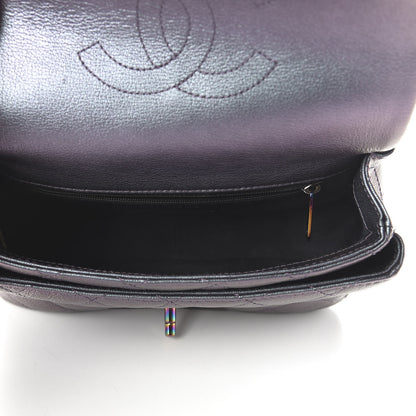 Chanel Iridescent Goatskin Quilted Small Double Carry Waist Chain Flap Purple 5 of 10