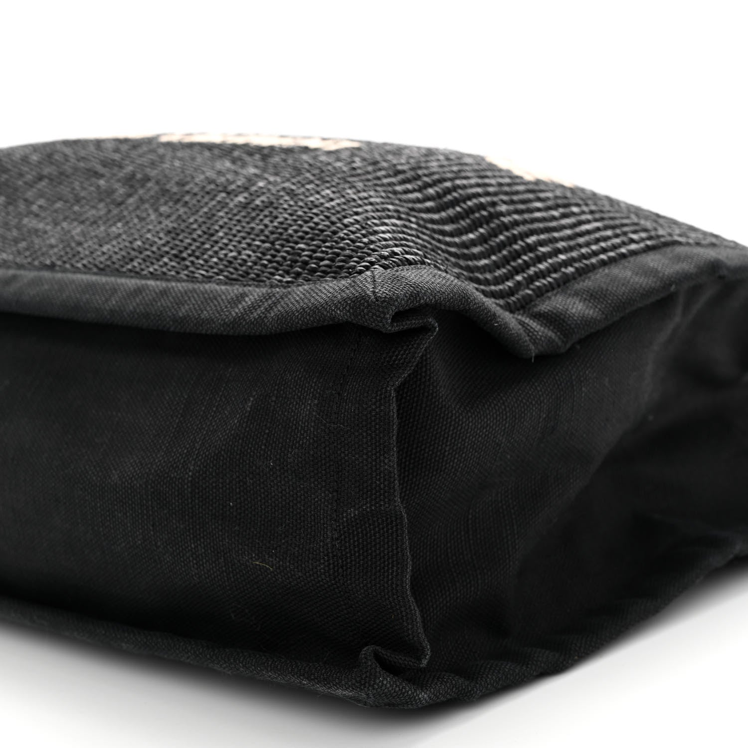 Saint Laurent Raffia Linen Calfskin Rive Gauche Tote Black 10 of 11