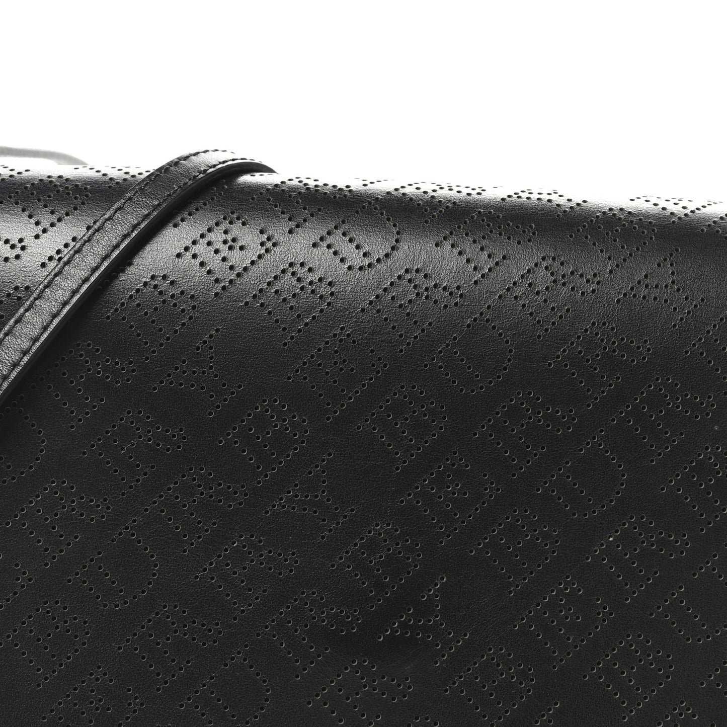 Calfskin Perforated Logo Hampshire Crossbody Black