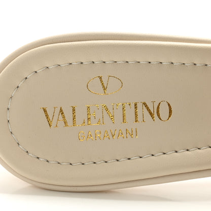 Valentino Garavani Nappa Quilted Roman Stud 65mm Slide Sandals 39 Light Ivory 6 of 11