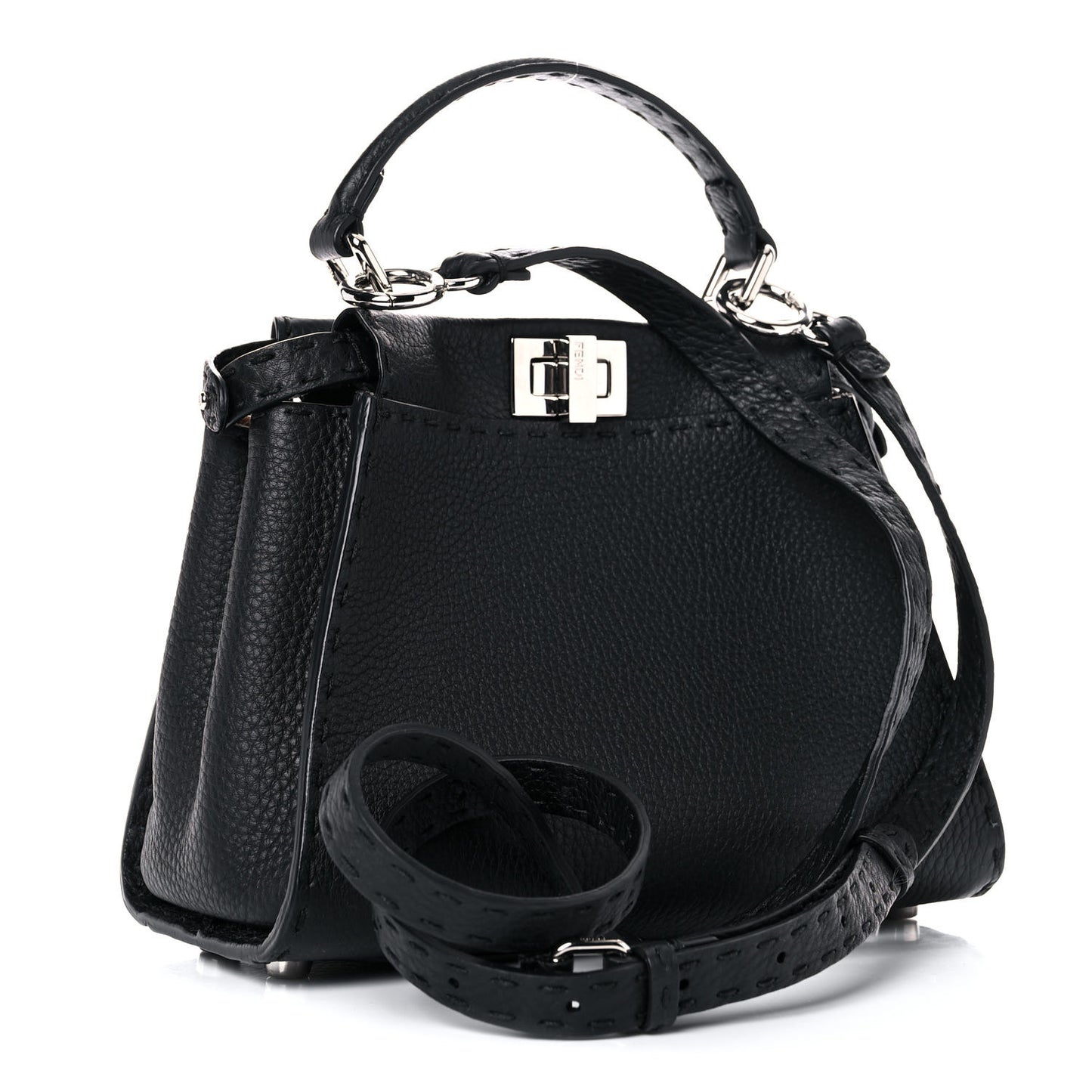 Cuoio Romano Selleria Bi-Color Mini Peekaboo Iconic Satchel Black Mou