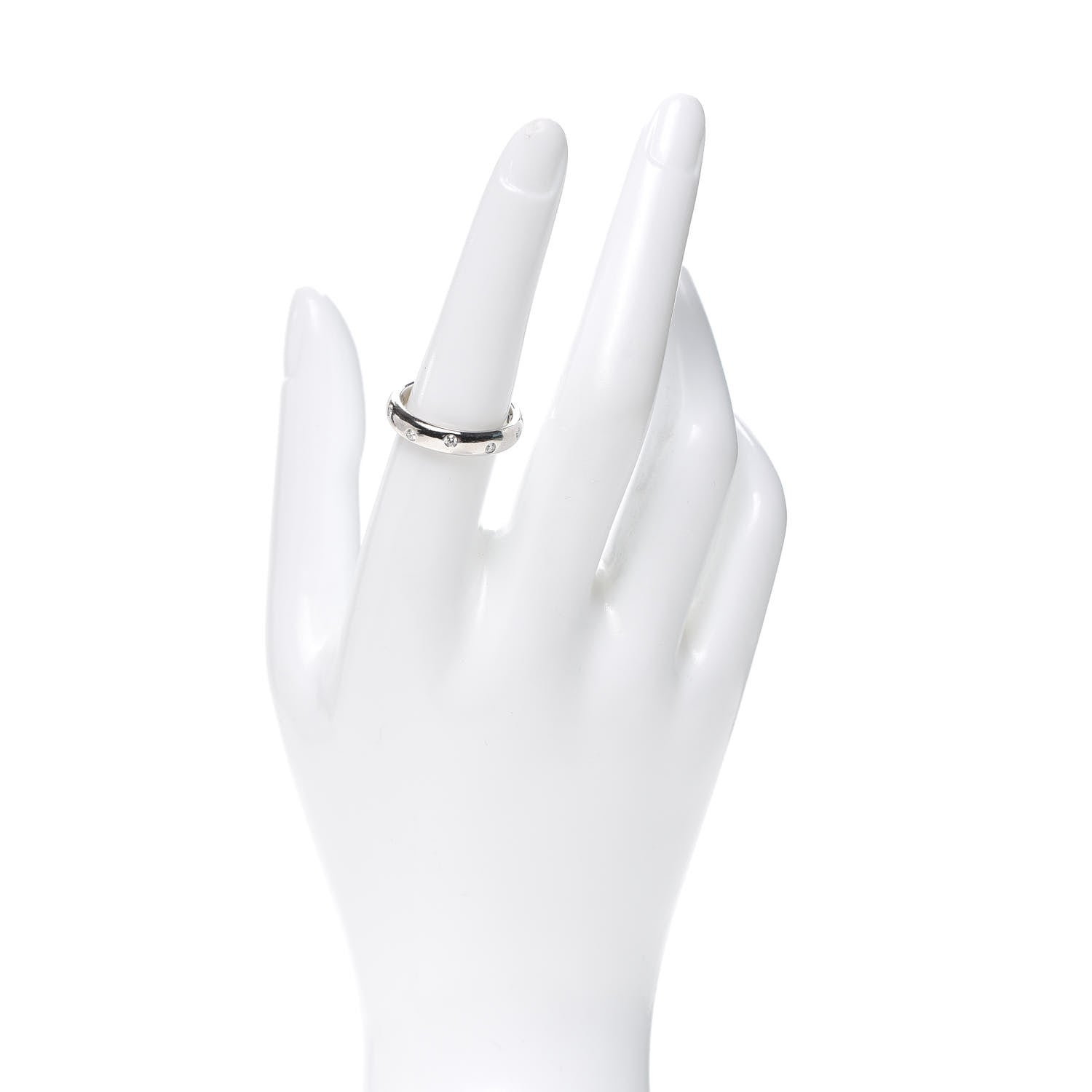 Tiffany Platinum Diamond 4mm Etoile Band Ring 56 7.5 2 of 6