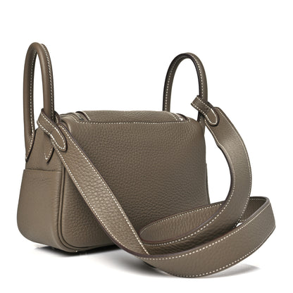 Hermes Taurillon Clemence Mini Lindy 20 Etoupe 3 of 10
