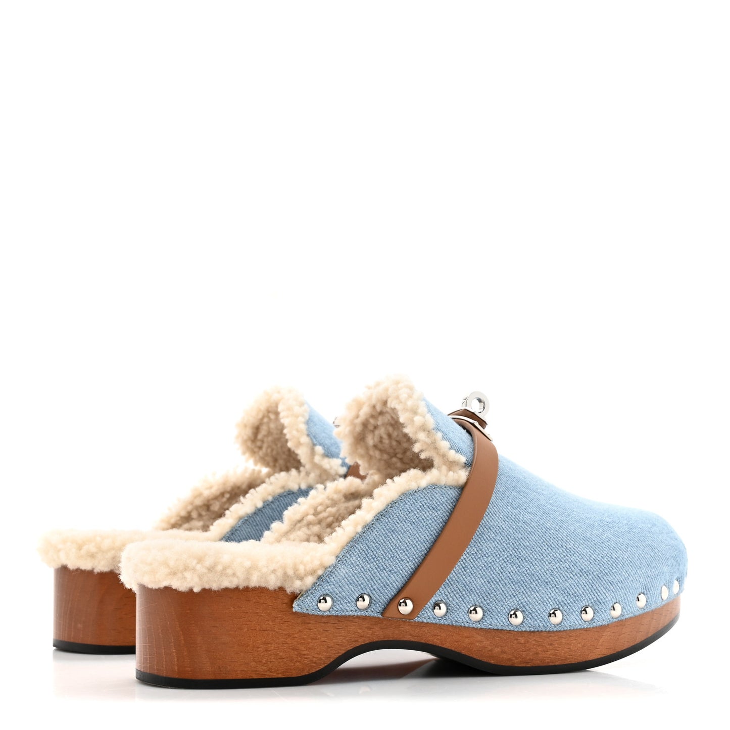 Denim Wool Carlotta Mules 37 Bleu Clair Naturel