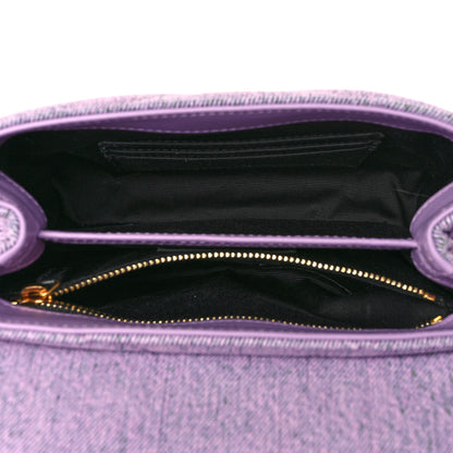 Saint Laurent Denim Y Quilted Monogram Toy Loulou Crossbody Bag Bleached Lilac 4 of 9