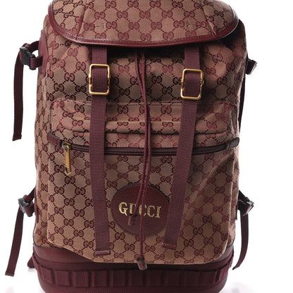 Gucci GG Monogram Script Logo Large Double Pocket Backpack Sahara Rubino Bordeaux 8 of 10