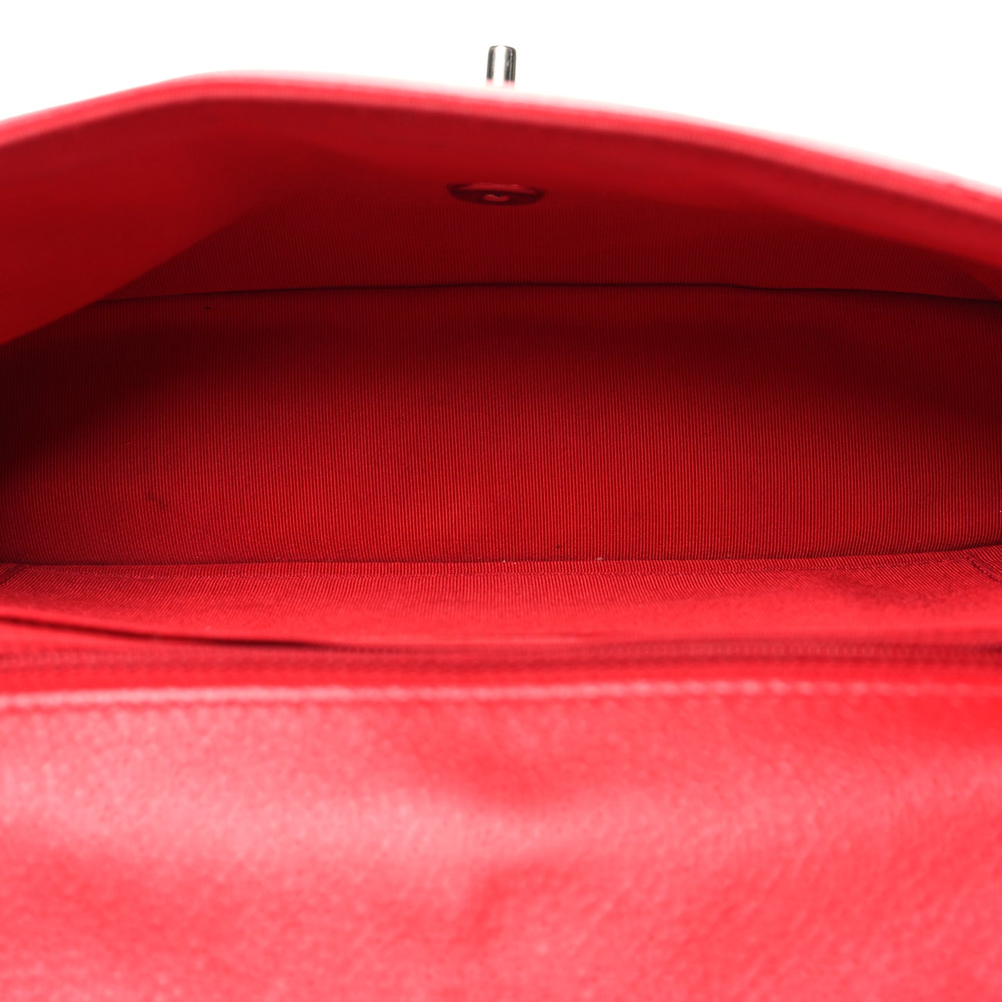 Caviar Chevron Quilted Single Flap Red