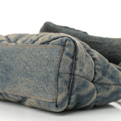 Saint Laurent Denim Quilted Toy Loulou Puffer Monogram Chain Satchel Blue Black 10 of 10