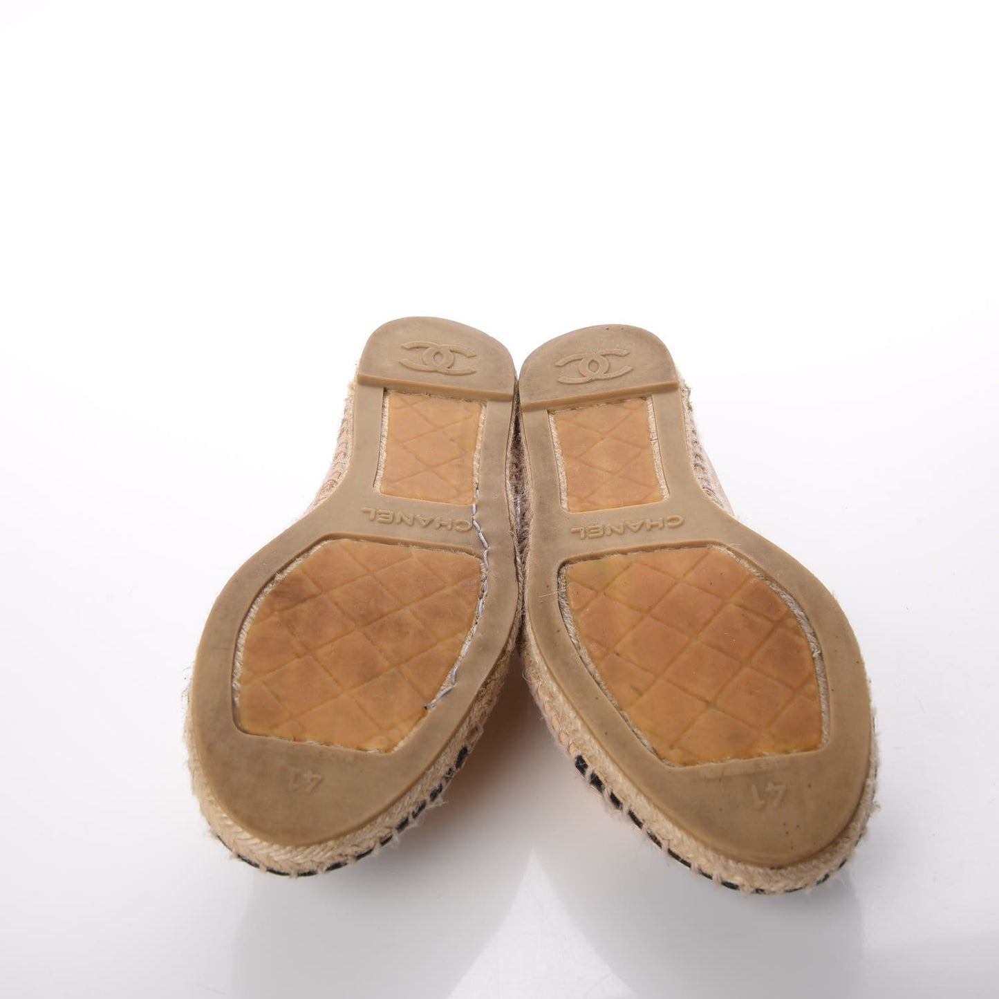 Lambskin CC Espadrilles 41 Beige Black