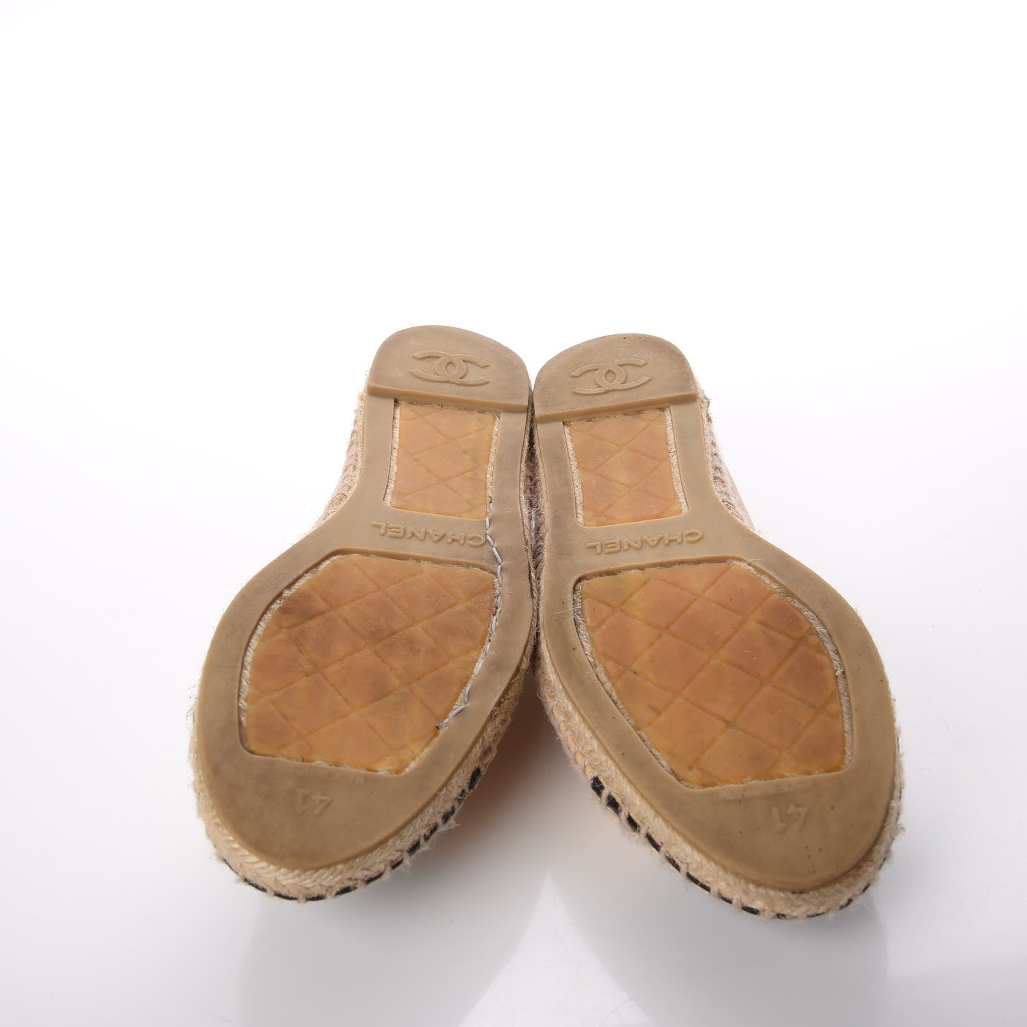 Chanel Lambskin CC Espadrilles 41 Beige Black 7 of 21