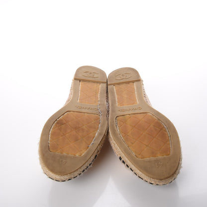 Chanel Lambskin CC Espadrilles 41 Beige Black 7 of 21
