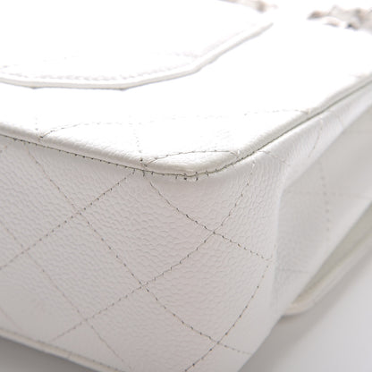 Chanel Caviar Quilted Medium Double Flap White 11 of 12