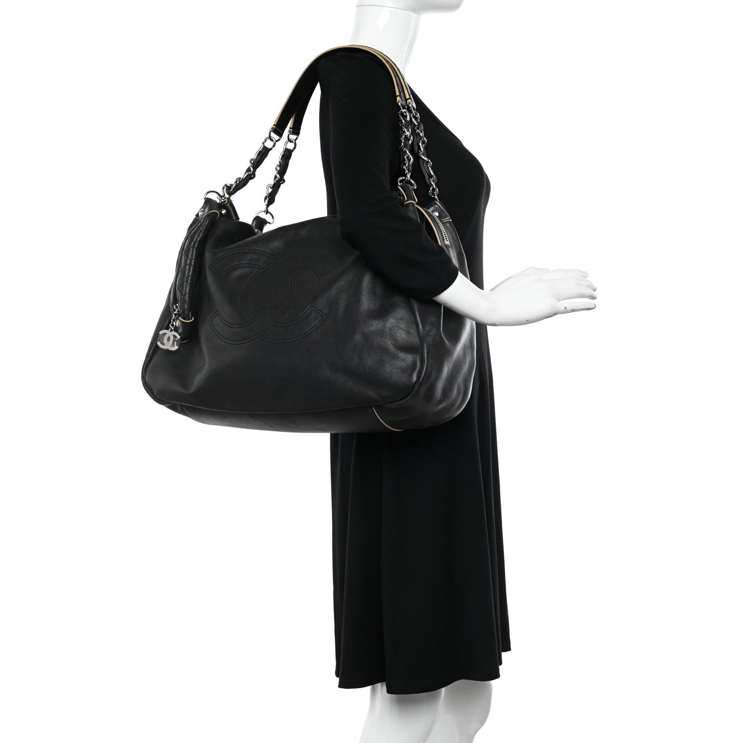 Chanel Lambskin Large Edgy Hobo Black 2 of 11