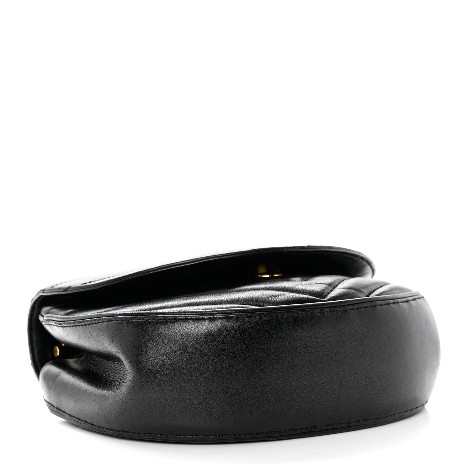 Saint Laurent Lambskin Matelasse Chevron Monogram Bubble Chain Crossbody Black 3 of 11