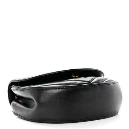 Saint Laurent Lambskin Matelasse Chevron Monogram Bubble Chain Crossbody Black 3 of 11