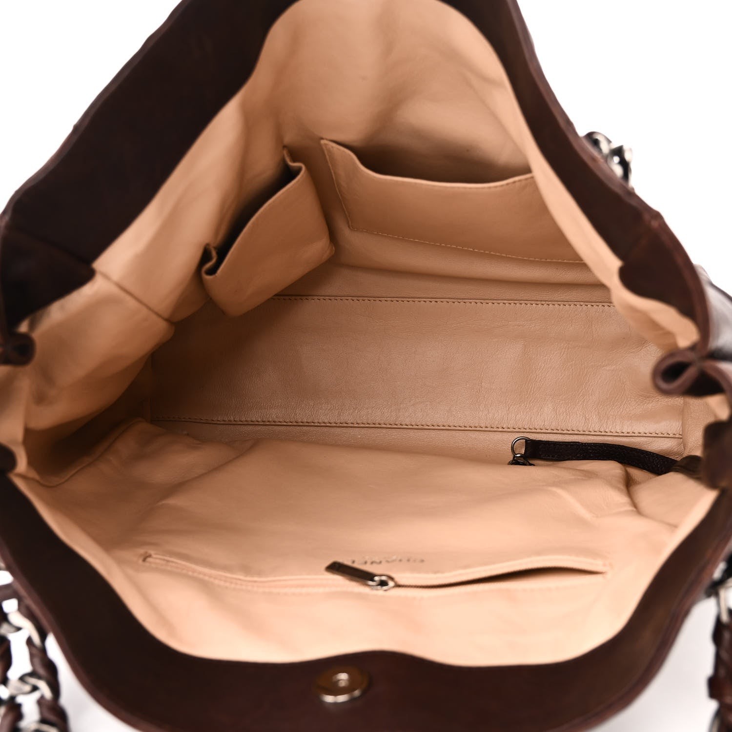 Chanel Glazed Calfskin Modern Chain Tote Burgundy 5 of 10