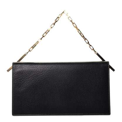 Fendi Calfskin Shoulder Bag Black White 1 of 9