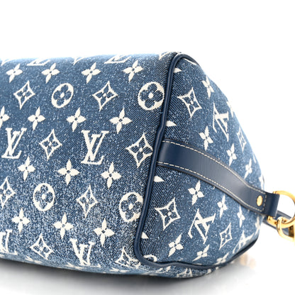Louis Vuitton Monogram Jacquard Denim Speedy Bandouliere 25 Bleu 9 of 10