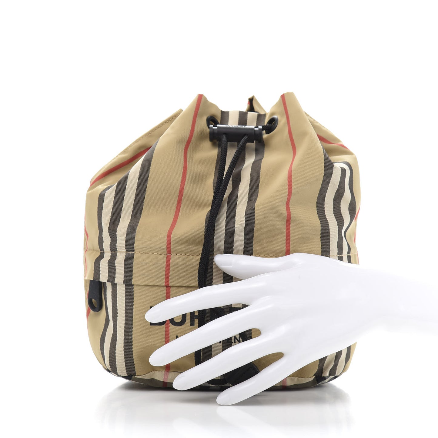 Econyl Icon Stripe Phoebe Drawcord Pouch Archive Beige