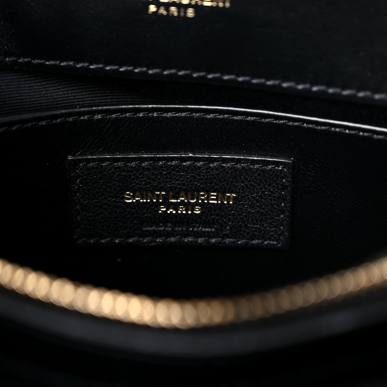 Saint Laurent Calfskin Y Quilted Monogram Small Loulou Chain Satchel Black 7 of 9