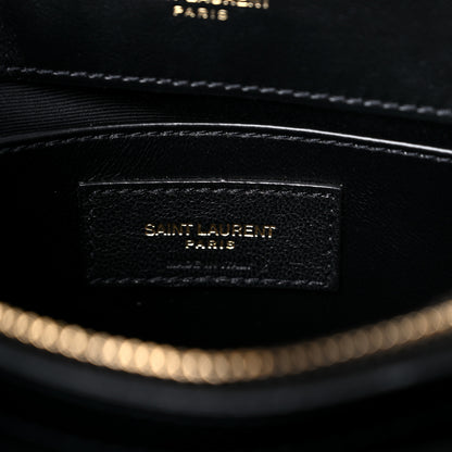 Saint Laurent Calfskin Y Quilted Monogram Small Loulou Chain Satchel Black 7 of 9