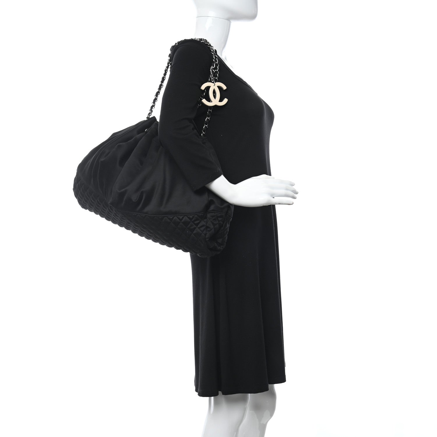 Chanel Satin Melrose Hobo Black 2 of 10