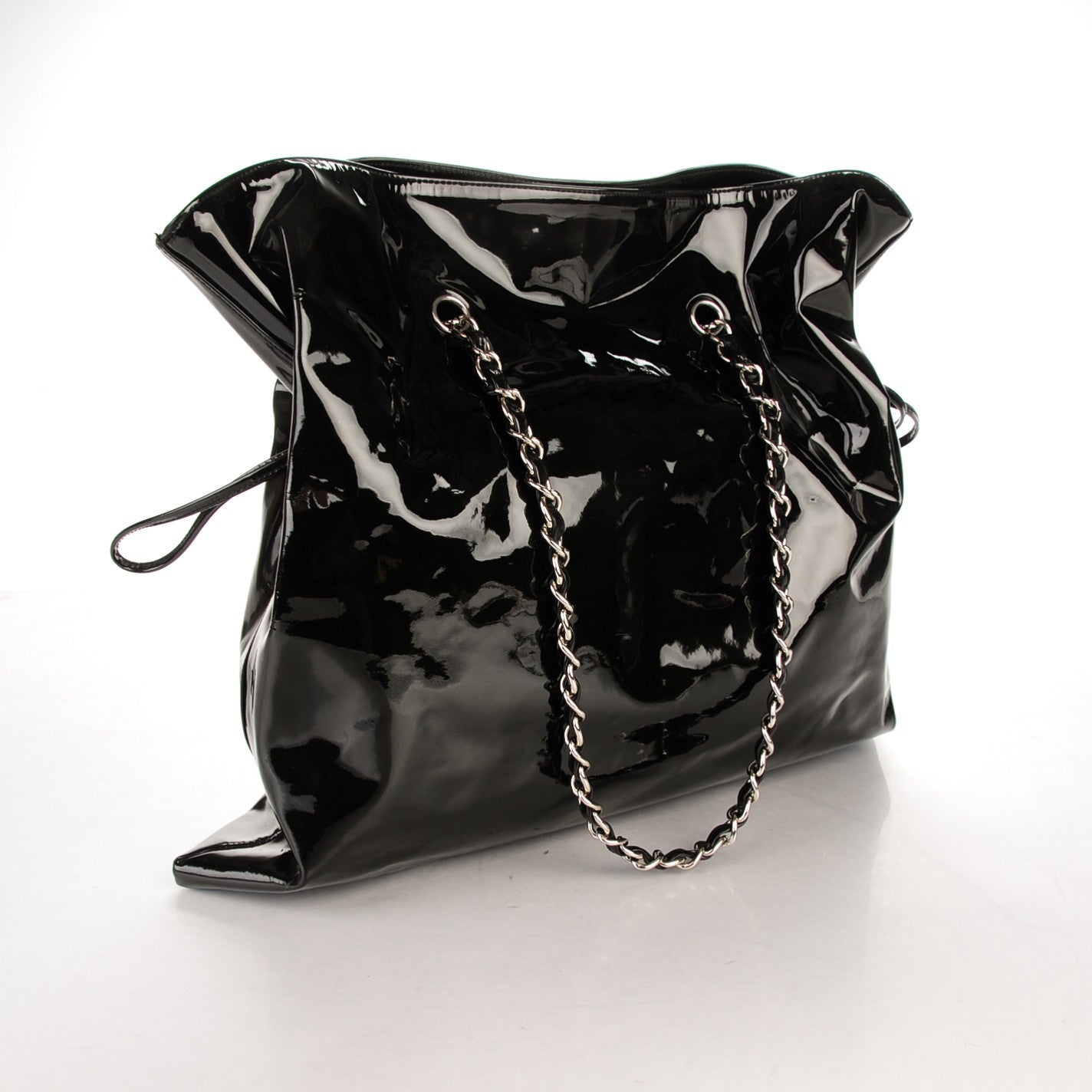 Patent Crystal Strass Bonbons Tote Black
