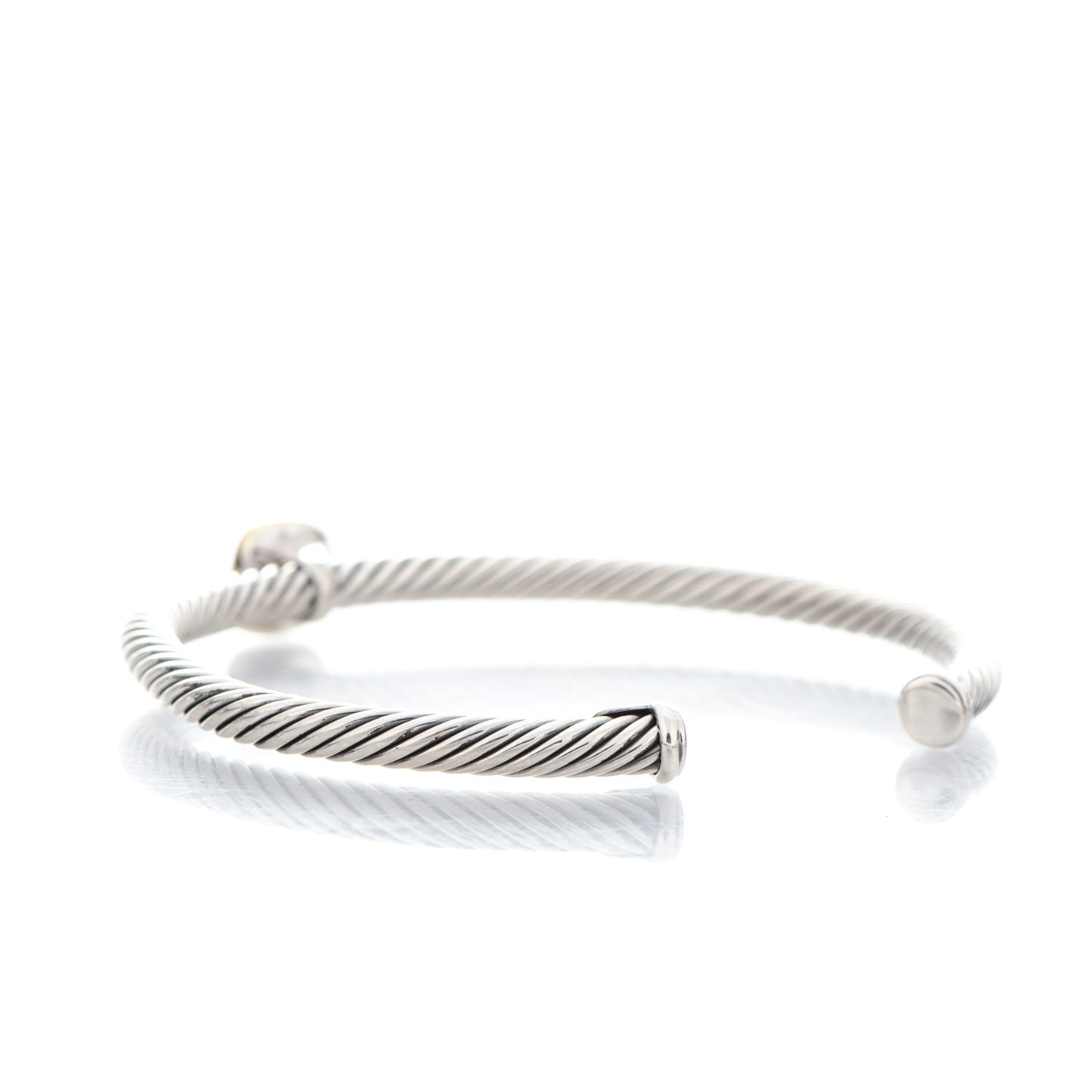 Sterling Silver 18K Yellow Gold Citrine 4mm Albion Cable Bracelet