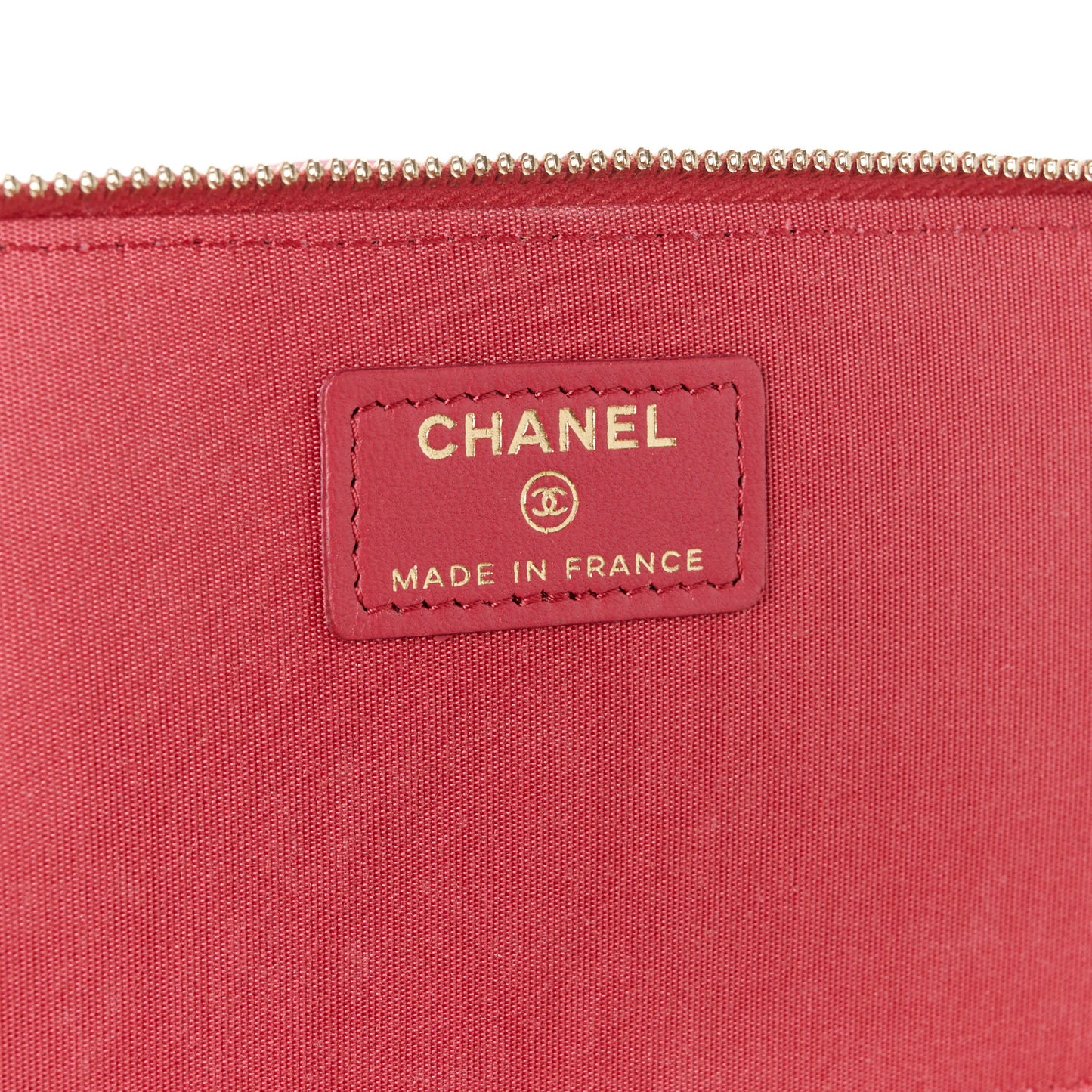 Lambskin Quilted Small Top Handle Vanity Case With Chain Dark Pink