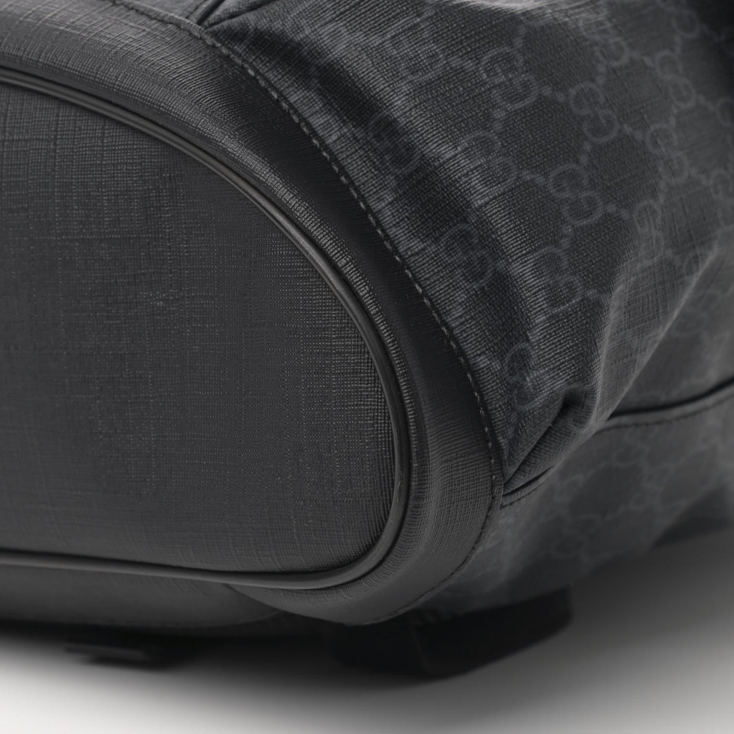 Soft GG Supreme Monogram Appia Calfskin Web Double Buckle Backpack Black