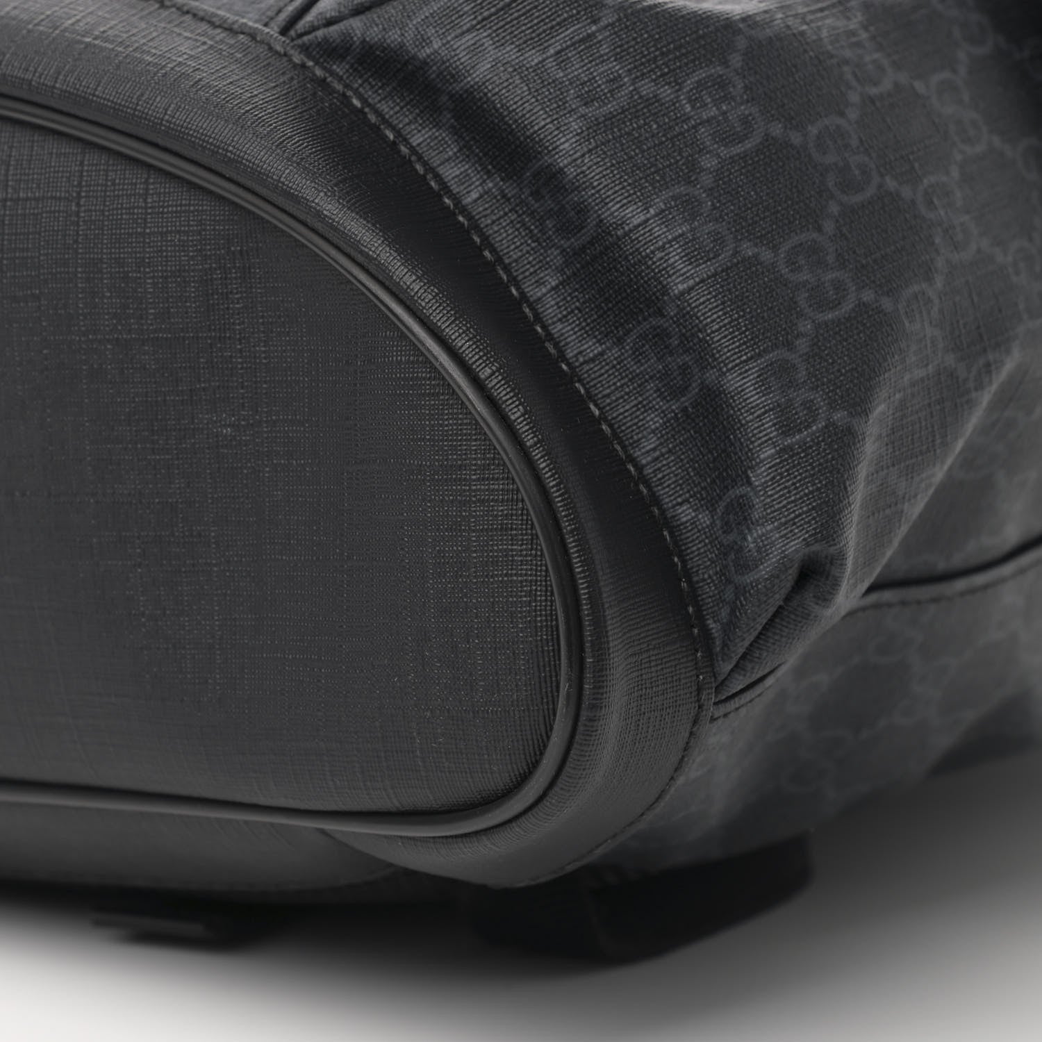 Gucci Soft GG Supreme Monogram Appia Calfskin Web Double Buckle Backpack Black 10 of 10