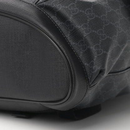 Gucci Soft GG Supreme Monogram Appia Calfskin Web Double Buckle Backpack Black 10 of 10