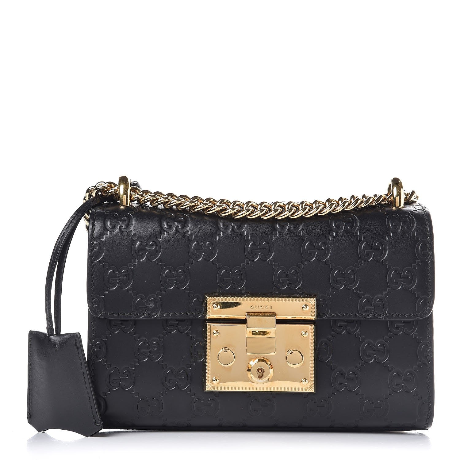 Gucci Guccissima Small Padlock Shoulder Bag Black 2 of 15