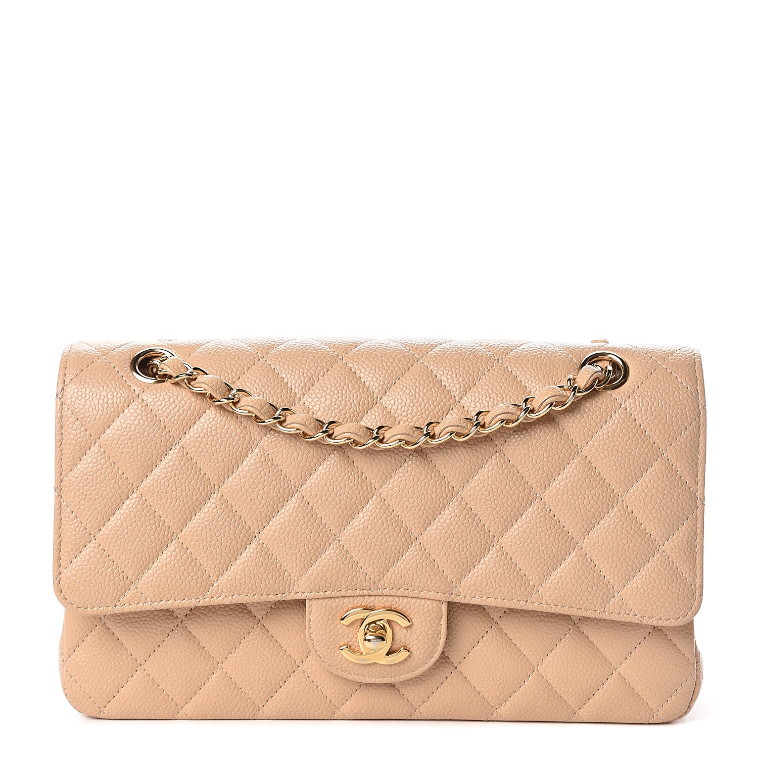 Chanel Caviar Quilted Medium Double Flap Beige Clair 1 of 12