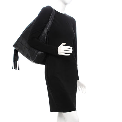 Chanel Caviar Square Stitched Large Tassel Hobo Black 2 of 11