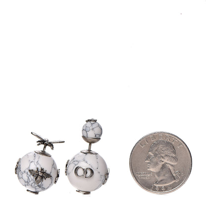 Christian Dior Marble Mise En Dior Tribal Bee Earrings White 1 of 5
