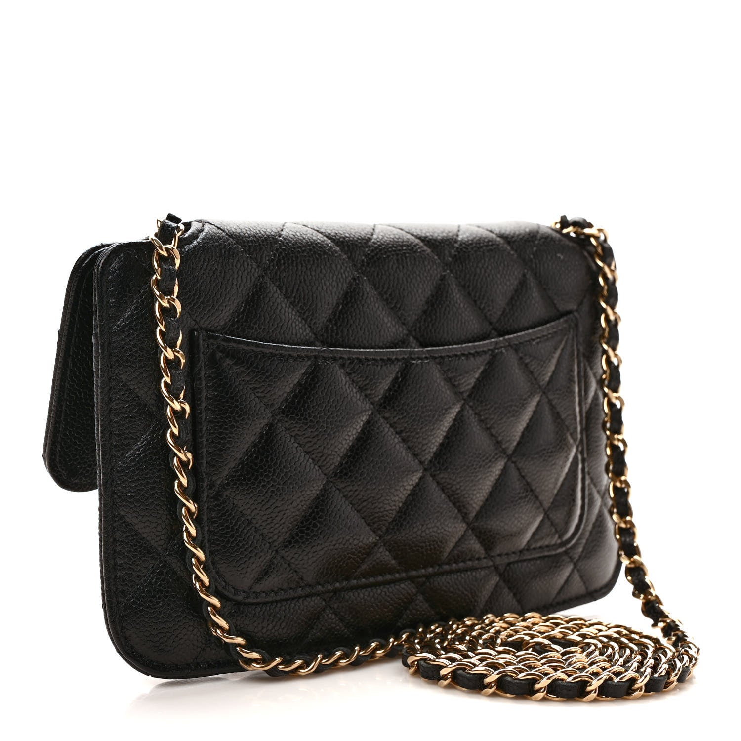 Chanel Caviar Fabric Quilted Foldable Tote With Chain Black Multicolor 4 of 14