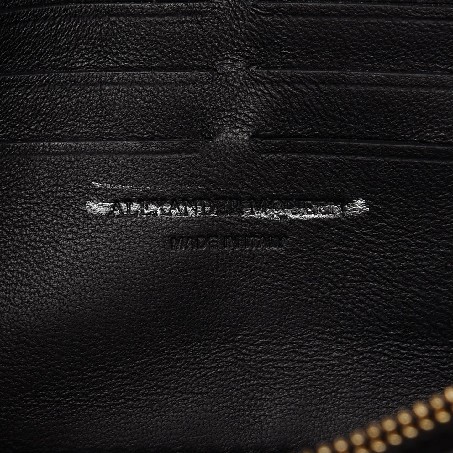 Calfskin Studded Skull Wallet on Chain Black