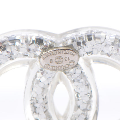 Chanel Resin Baguette CC Earrings Silver 5 of 6