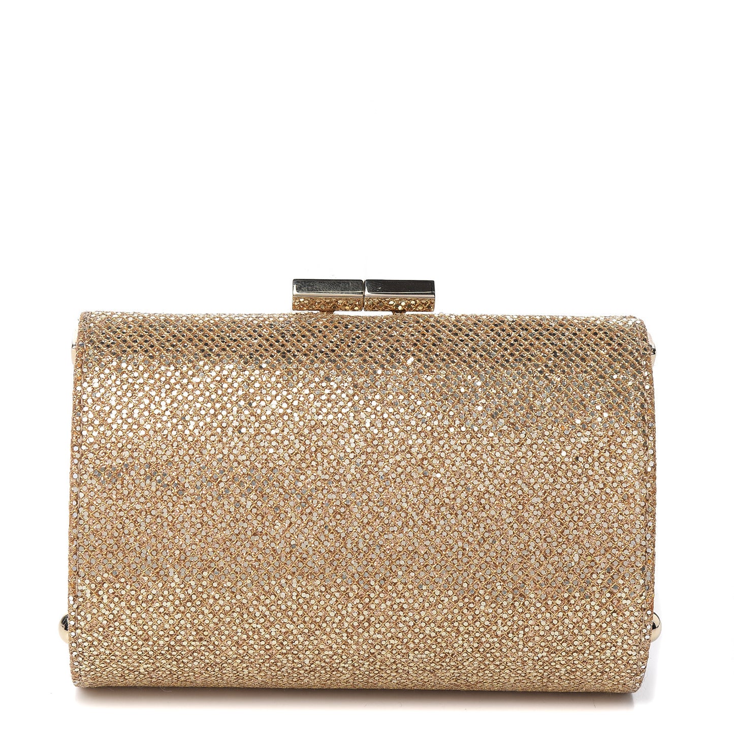 Glitter Fabric Mini Tube Clutch Gold