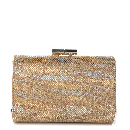 Jimmy Choo Glitter Fabric Mini Tube Clutch Gold 1 of 8