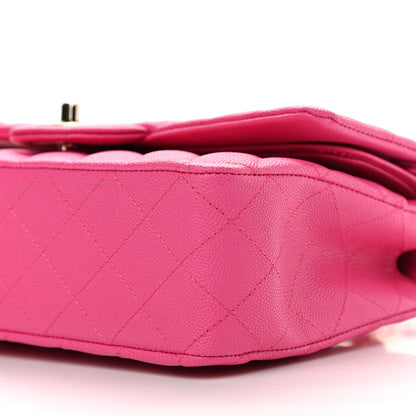 Chanel Caviar Quilted Medium Double Flap Dark Pink 10 of 10