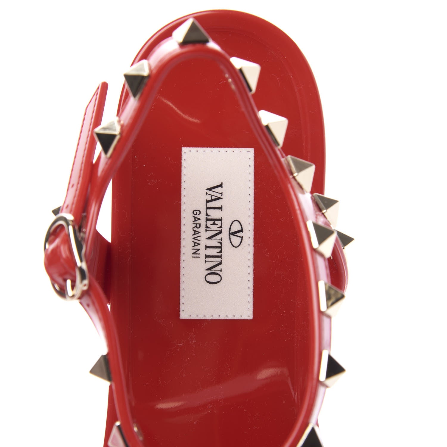 Valentino Garavani PVC Jelly Rockstud Caged Sandals 40 Rosso Valentino 8 of 10