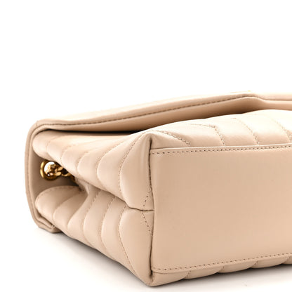 Saint Laurent Calfskin Y Quilted Monogram Small Loulou Chain Satchel Dark Beige 6 of 7
