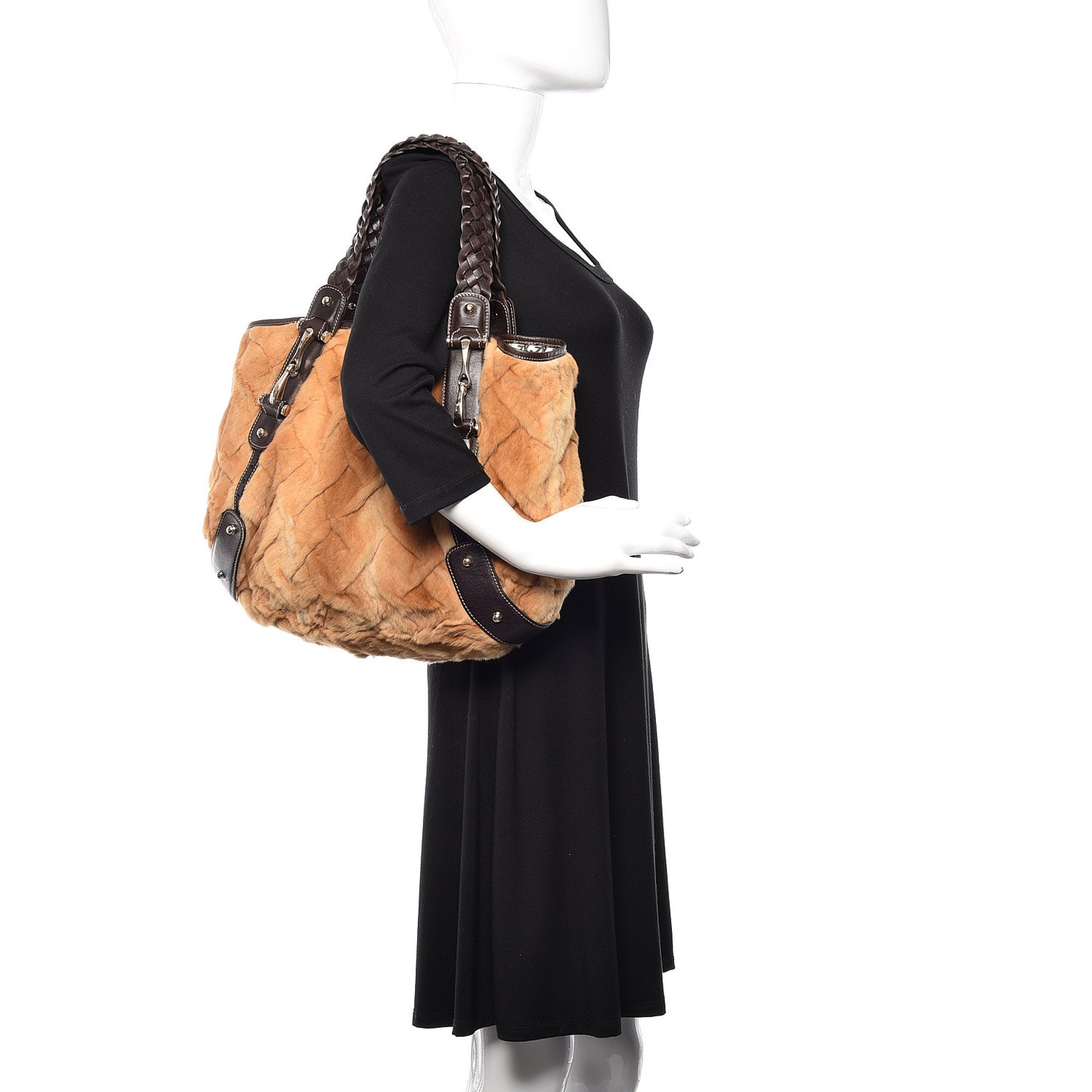 Mink Fur Leather Medium Pelham Shoulder Bag