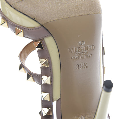Valentino Garavani Patent Rockstud Ankle Strap 100mm Pumps 36.5 Light Ivory Poudre 7 of 8