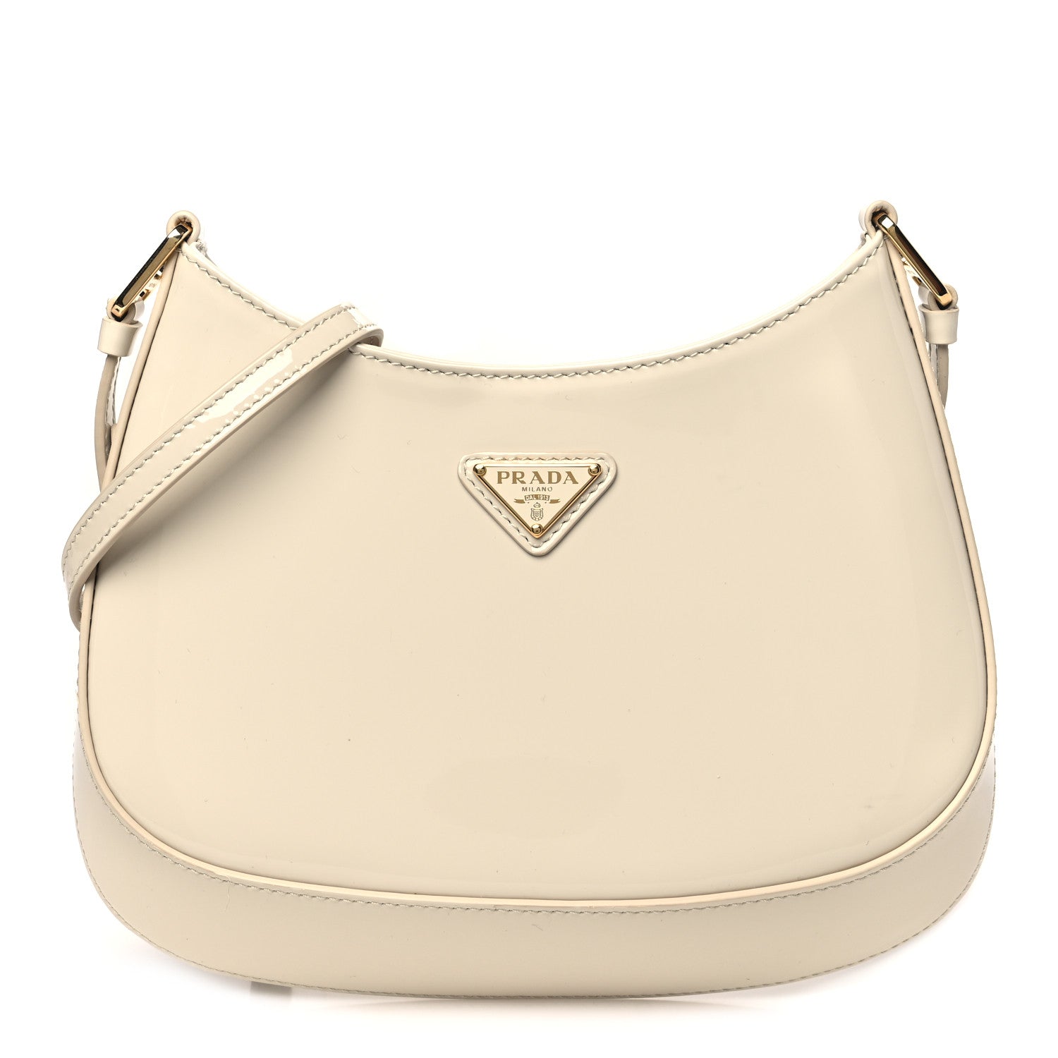 Prada Spazzolato Cleo Adjustable Strap Shoulder Bag Avorio 1 of 10