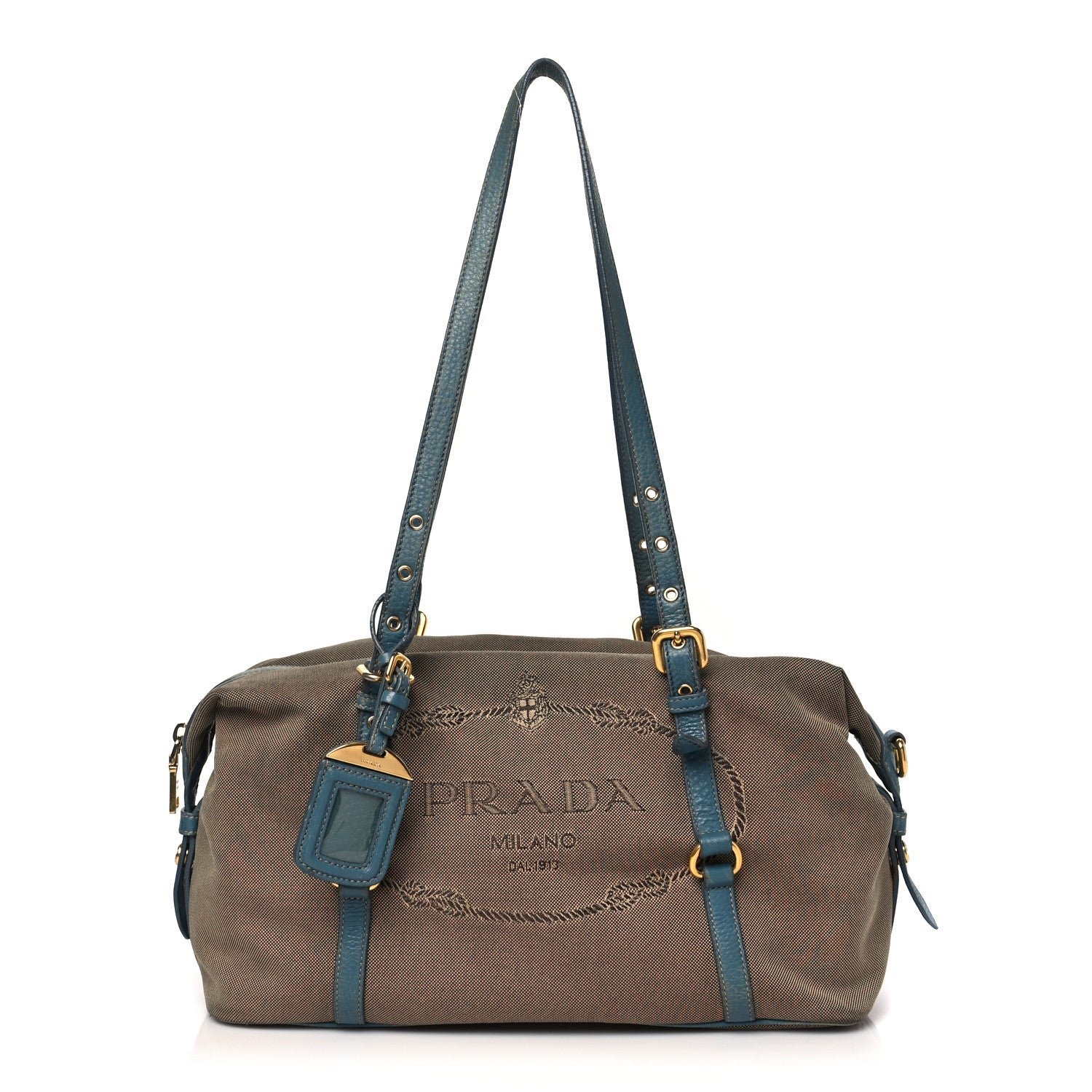 Prada Jacquard Logo Tote Blue 1 of 11